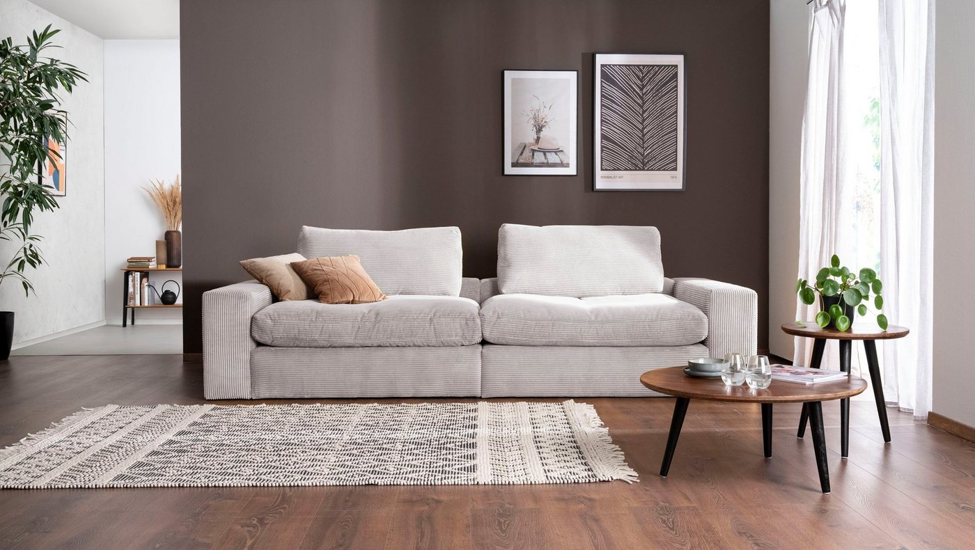 alina Big-Sofa Sandy, 256 cm breit und 123 cm tief, in modernem Cordstoff von alina
