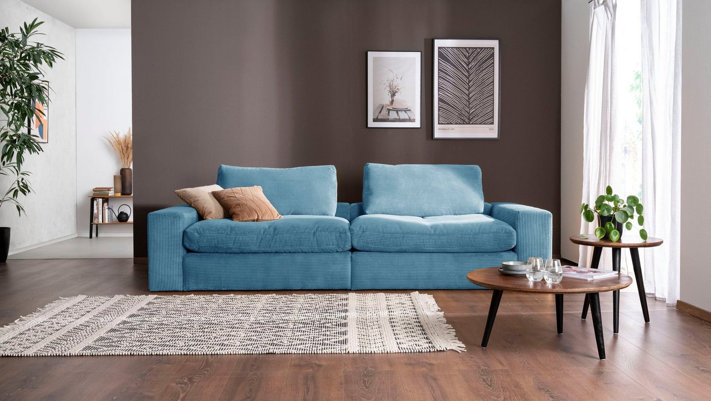 alina Big-Sofa Sandy, 256 cm breit und 123 cm tief, in modernem Cordstoff von alina