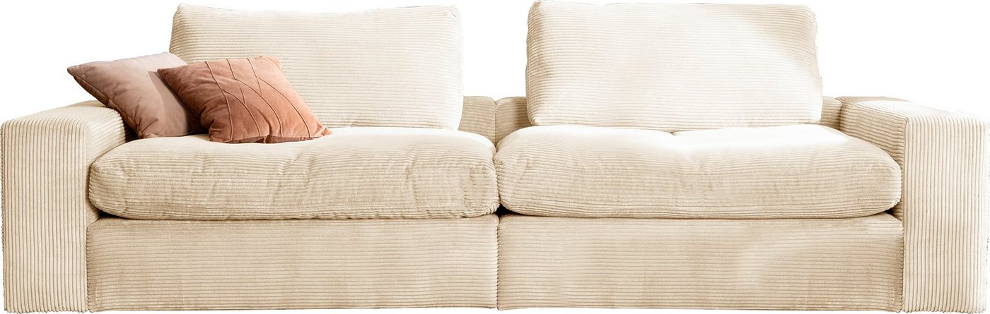 alina Big-Sofa Sandy, in Cord, mit losen Sitz und Rückenkissen von alina