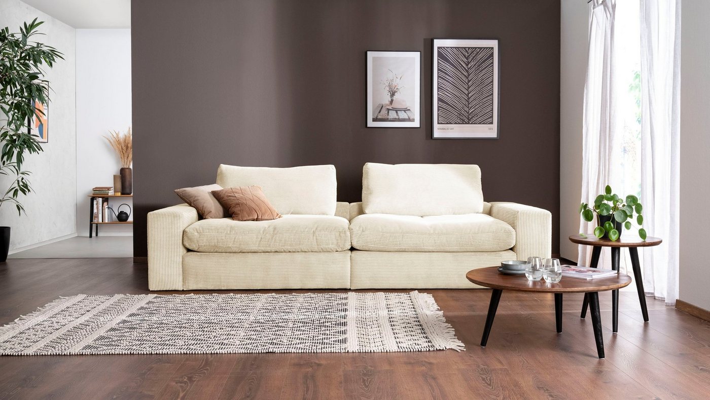 alina Big-Sofa Sandy, mit losen Sitz und Rückenkissen, in modernem Cordstoff von alina