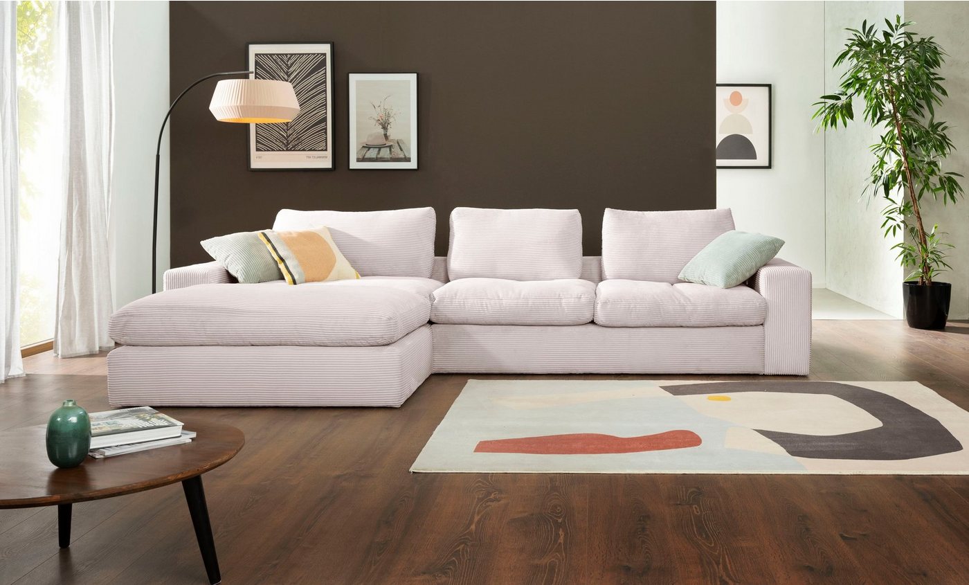 alina Ecksofa Sandy, mit Recamiere, in modernem Cordstoff von alina