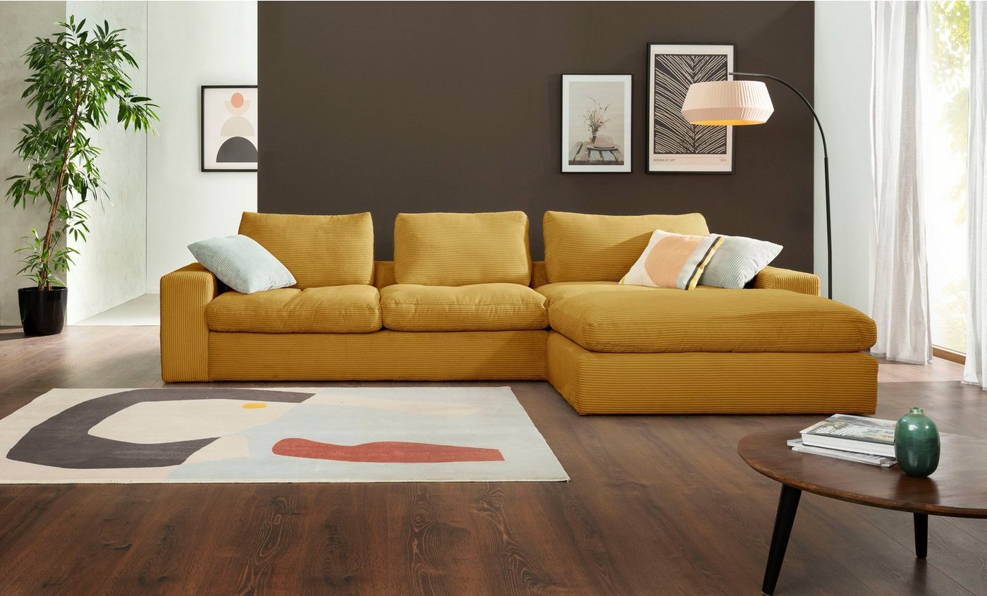 alina Ecksofa Sandy, mit Recamiere, in modernem Cordstoff von alina