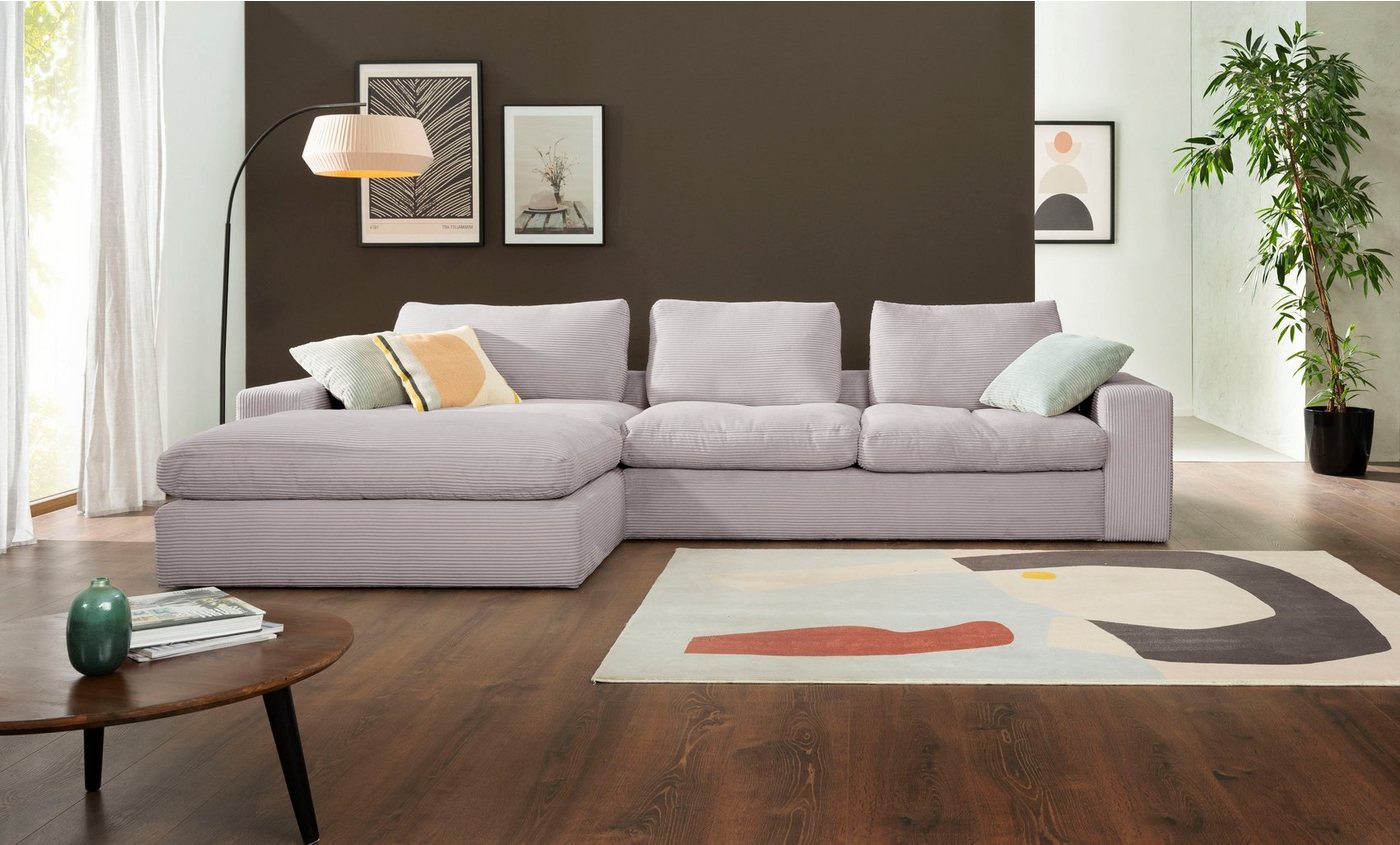 alina Ecksofa Sandy, mit Recamiere, in modernem Cordstoff von alina