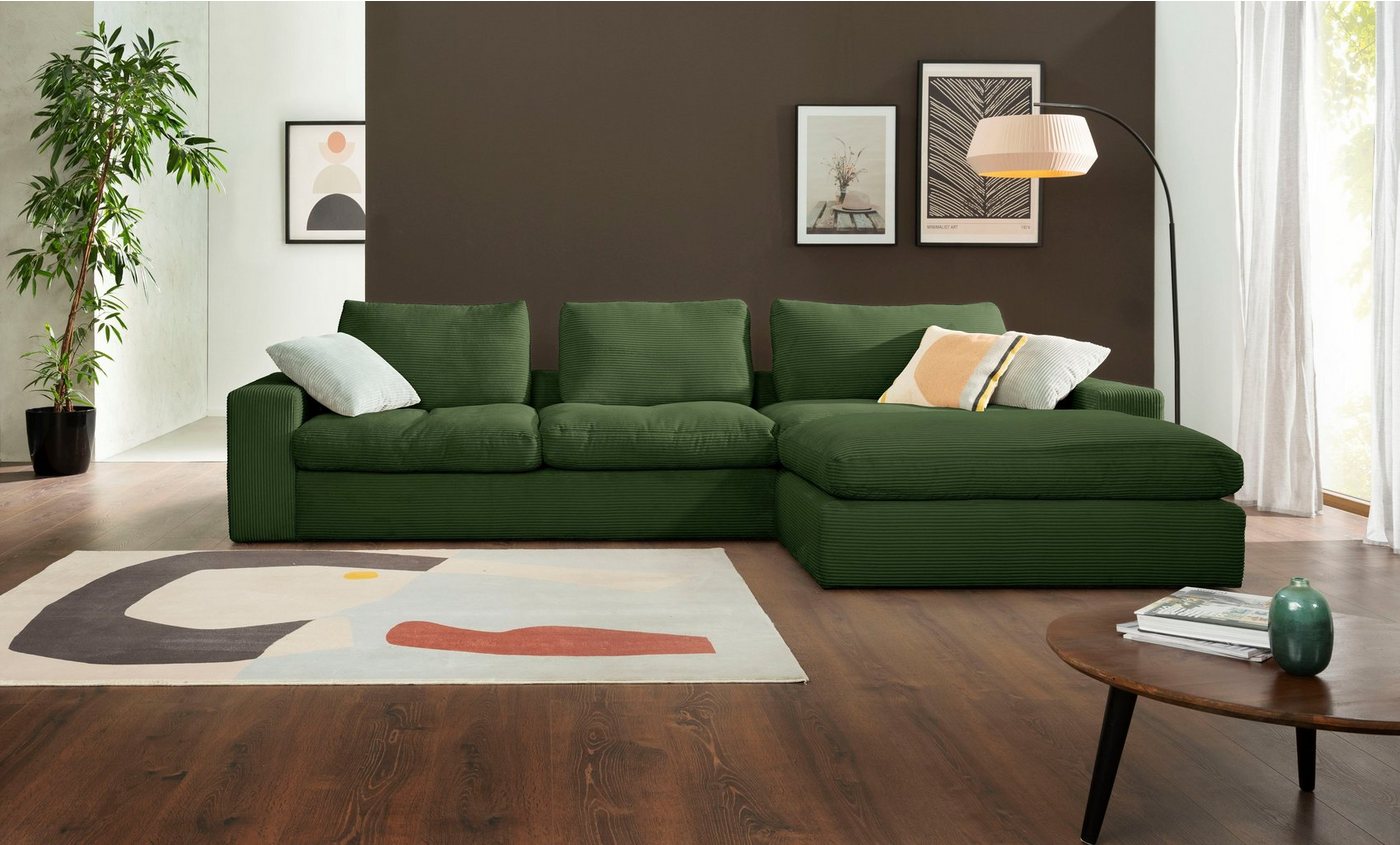 alina Ecksofa Sandy, mit Recamiere, in modernem Cordstoff von alina