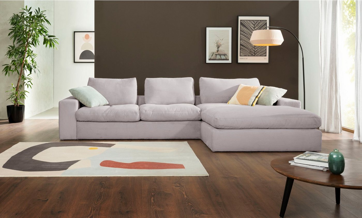 alina Ecksofa Sandy, mit Recamiere, in modernem Cordstoff von alina