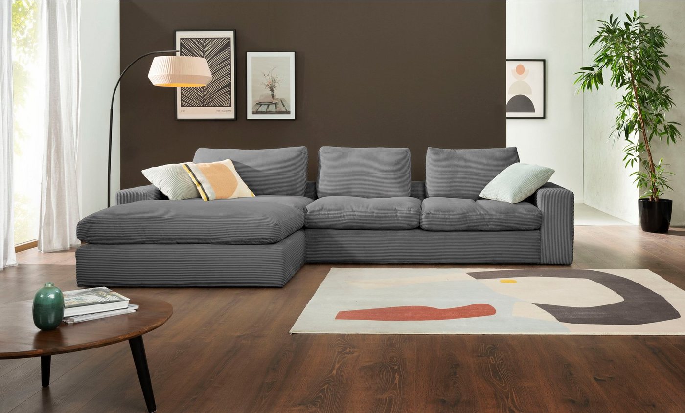 alina Ecksofa Sandy, mit Recamiere, in modernem Cordstoff von alina