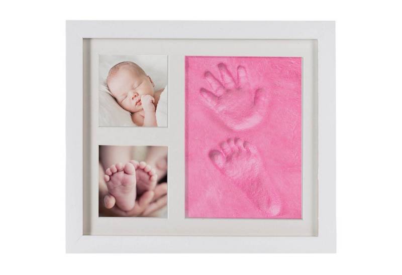 all Kids United Bilderrahmen zum Basteln Baby Gipsabdruck-Set, (Fotorahmen), Gips für Hand-Abdruck Fuß-Abdruck & Fotos von all Kids United