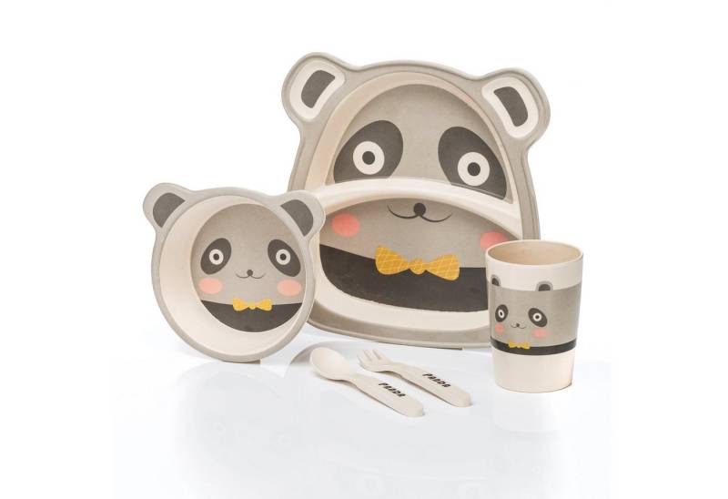 all Kids United Kindergeschirr-Set Tier-Motiv Geschirr (5-tlg), Teller, Schüssel, Besteck, Becher von all Kids United