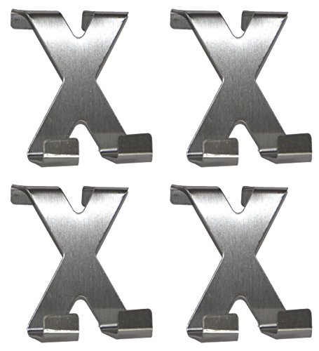 all-around24® 4 x Türhaken in X-Form Edelstahl Handtuchhaken - Garderobenhaken - Haken - Handtuchhalter - Kleiderhaken - Schrankhaken (4 Stück) von all-around24