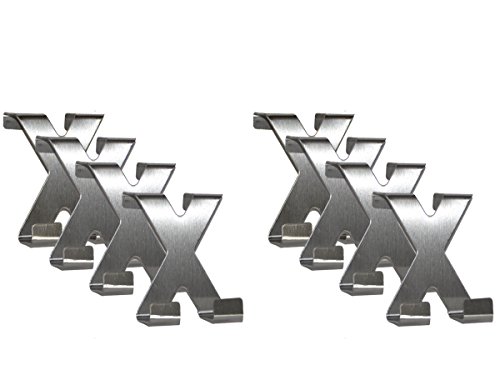all-around24® 8 x Türhaken X-Form Edelstahl Handtuchhaken - Garderobenhaken - Haken - Handtuchhalter - Kleiderhaken - Schrankhaken von all-around24