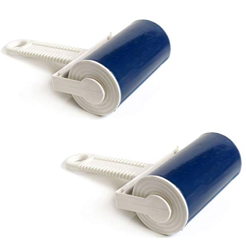 2 Stück all-around24® Kleiderrolle dauer Fusselroller Fusselrolle abwaschbar Tierhaarentferner (Blau) von all-around24