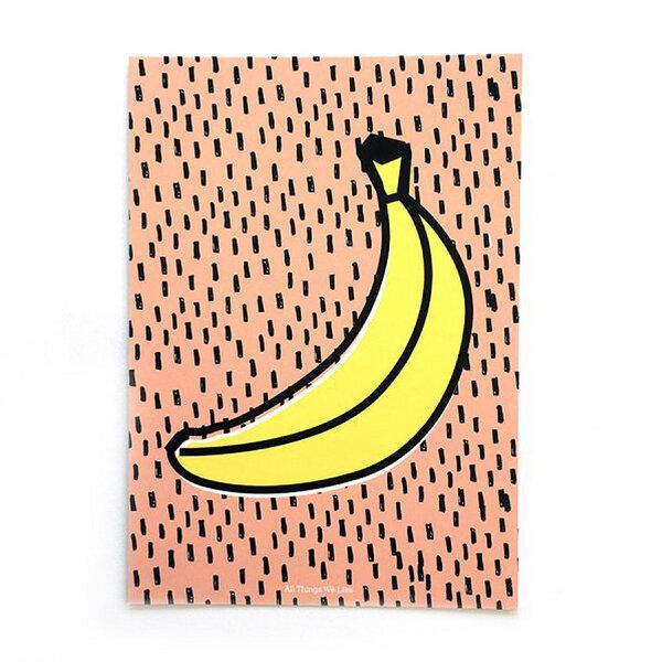 all the things we like A4 Poster Banane mit Aufhängung von all the things we like