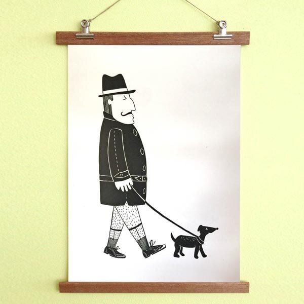 all the things we like Poster Herr mit Hund mit Aufhängung von all the things we like