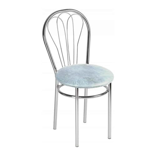 All4All Stuhl Venus Küchenstuhl aus Metal Chrom Bistrostuhl Esszimmer Wohnzimmer Esszimmerstuhl Wohnzimmerstuhl (AL1 WEIß) von All4All