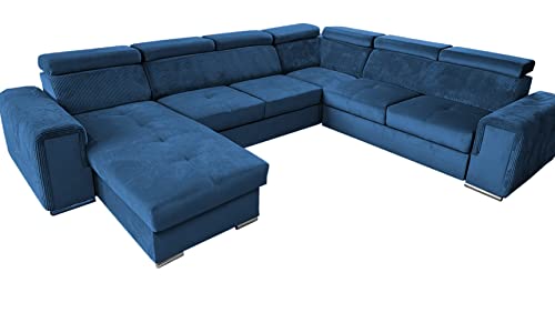 All4All Ecksofa mit Schlaffunktion Fondi VIII - Wohnlandschaft in U-Form - XXL Sofa - 326x260 cm - Big Sofa - Schlafsofa mit Bettkasten - Farbe wählbar - Modern - Seite Links 19 von All4All