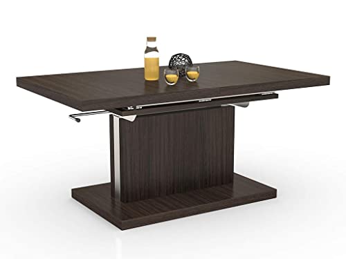 All4All Couchtisch Kaffetisch Wohnzimmertisch Asti Höhenverstellbar mit Einlegeplatten Matt Hochglanz Weiß Schwarz Wenge Nuss Erle und andere 05 (Wenge) von All4All