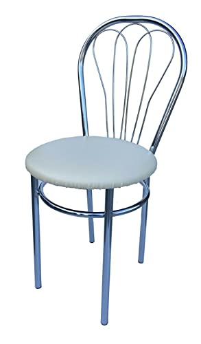 All4All Stuhl Venus Küchenstuhl aus Metal Chrom Bistrostuhl Esszimmer Wohnzimmer Esszimmerstuhl Wohnzimmerstuhl (AL15 Marine) von All4All