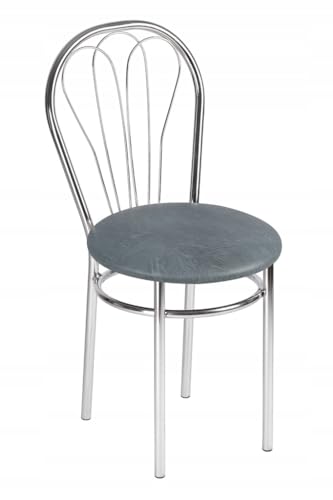 All4All Stuhl Venus Küchenstuhl aus Metal Chrom Bistrostuhl Esszimmer Wohnzimmer Esszimmerstuhl Wohnzimmerstuhl (S17 Silber) von All4All