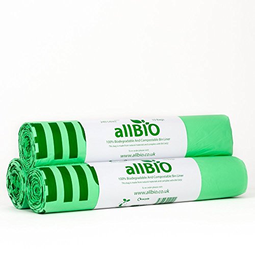 30 x 240 Liter allBIO-Tüten 240 Liter 100% Biologisch Abbaubare & Kompostierbare Tüten für den Küchenmülleimer/die Mülltonne von allBIO