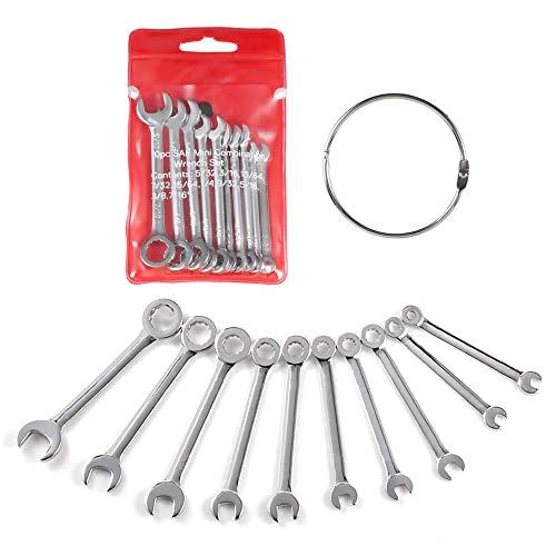 alladaga Mini-Ringmaulschlüssel-Satz aus Edelstahl Reparaturwerkzeuge Kleine Schraubenschlüssel (SAE) von alladaga
