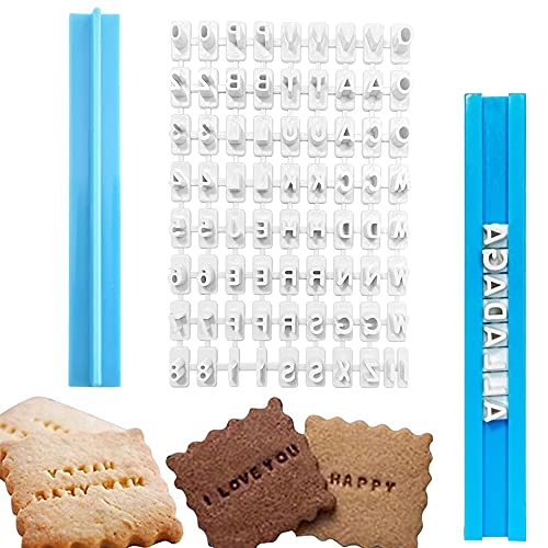Packung mit 72 Briefe Nummer Buchstaben Cookie Stempel Set Keks Fondant Dekorieren Backen Eindruck Werkzeug von alladaga