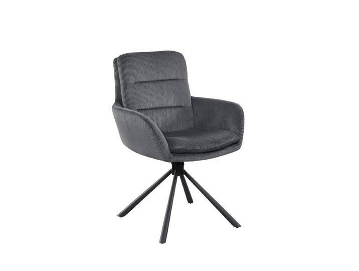 Armlehnstuhl in Cord-Optik, Dunkelgrau, mit 360° Drehfunktion von Salesfever - Stuhl, Esszimmerstuhl, Polsterstuhl Armlehnstuhl in Cord-Optik, Dunkelgrau, mit 360° Drehfunktion von Salesfever - Stuhl, Esszimmerstuhl, Polsterstuhl von allaround