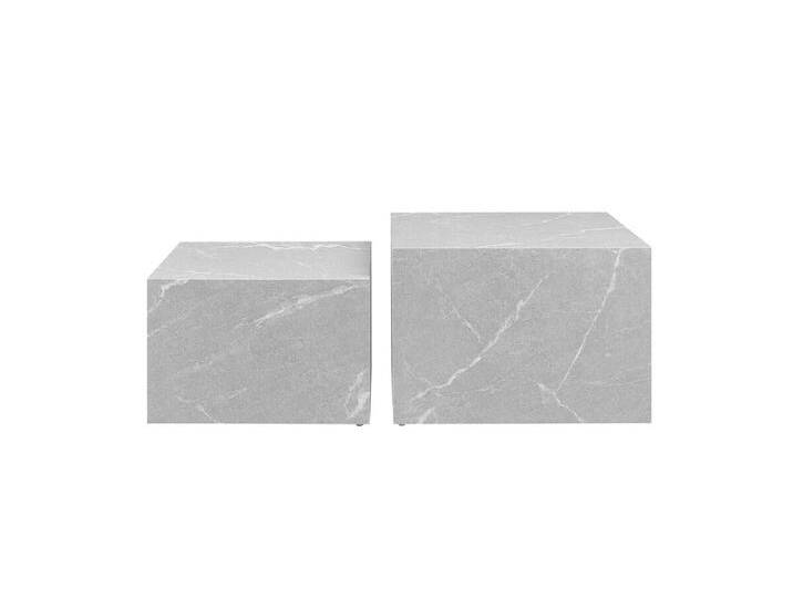 Couchtisch 2er Set, Grau, quadratisch, in Marmoroptik von Salesfever - Wohnzimmertisch, Sofatisch von allaround