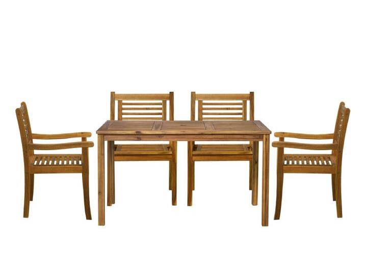 Garten Sitzgruppe Akazien Holz, für 4 Personen, 1 Tisch, 4 Stühle von Möbilia - Gartenmöbel Set, Gartengarnitur von allaround