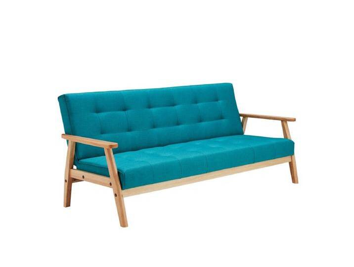 Schlafsofa skandinavisch, Strukturstoff, petrol, 3-Sitzer, mit Relaxfunktion (um 60° neigbar), 100% Polyester von Salesfever von allaround