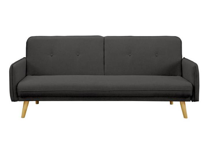 Sofa 3-Sitzer, Strukturstoff fein, Dunkelgrau, mit Schlaffunktion von Salesfever - Couch von allaround