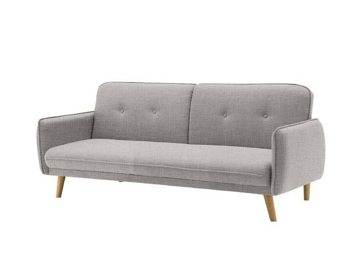 Sofa 3-Sitzer, Strukturstoff fein, Hellgrau, mit Schlaffunktion von Salesfever - Couch von allaround