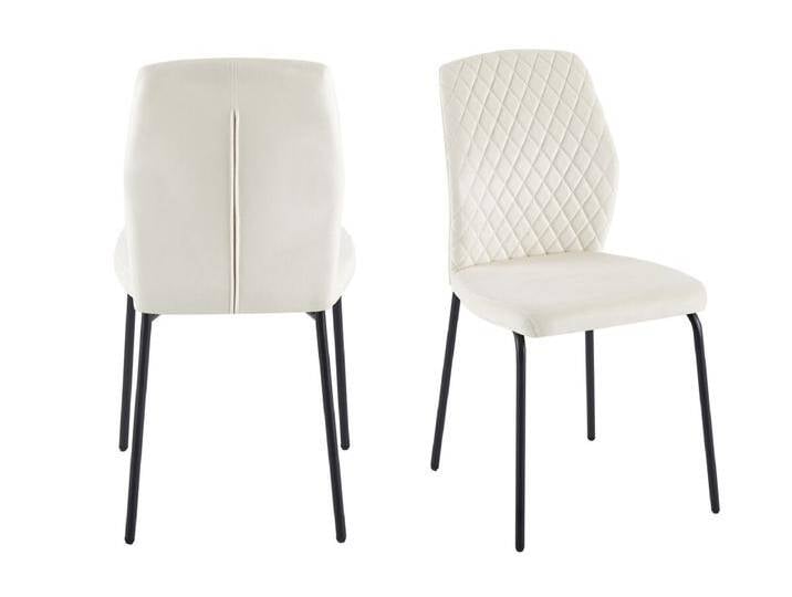 Stuhl 2er Set, Beige, mit Wabensteppung im Rücken von Salesfever - Polsterstuhl, Esszimmerstuhl von allaround
