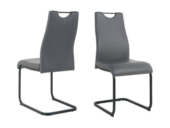 Stuhl 2er-Set, mit Freischwingergestell, Bezug grau von Möbilia - Polsterstuhl, Esszimmerstuhl Stuhl 2er-Set, mit Freischwingergestell, Bezug grau von Möbilia - Polsterstuhl, Esszimmerstuhl von allaround