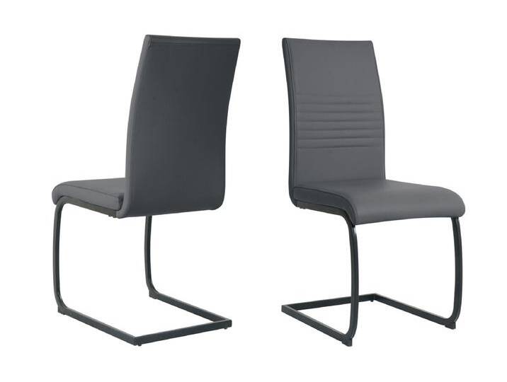Stuhl 2er-Set, mit Freischwingergestell, Bezug grau von Möbilia - Polsterstuhl, Esszimmerstuhl Stuhl 2er-Set, mit Freischwingergestell, Bezug grau von Möbilia - Polsterstuhl, Esszimmerstuhl von allaround