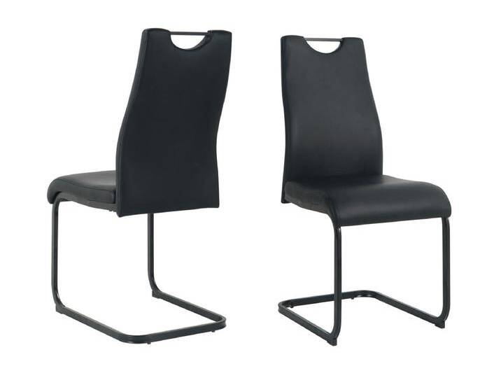 Stuhl 2er-Set, mit Freischwingergestell, Bezug schwarz von Möbilia - Polsterstuhl, Esszimmerstuhl Stuhl 2er-Set, mit Freischwingergestell, Bezug schwarz von Möbilia - Polsterstuhl, Esszimmerstuhl von allaround