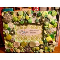 Grüner Schmuckrahmen Mit Strasssteinen ~ Geschenk Für Mama Schwester Muttertag Memory Frame Cottage Deko ~Hochzeit~ 4 "x6" Foto von allbuttonedupbytina
