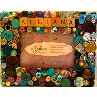 Reserviert ~ Custom Only Blue & Purple Button Frame Personalisiert Abgestimmtes Dekor Geschenk Für Sie Duschgeschenk 4x6 Foto von allbuttonedupbytina