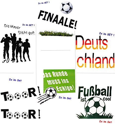 1 SET große Fensterbilder - " Fußball " - Sticker Fenstersticker Aufkleber - selbstklebend + wiederverwendbar - Fensterbild/z.B. für Fenster und Spiegel.. von alles-meine.de GmbH