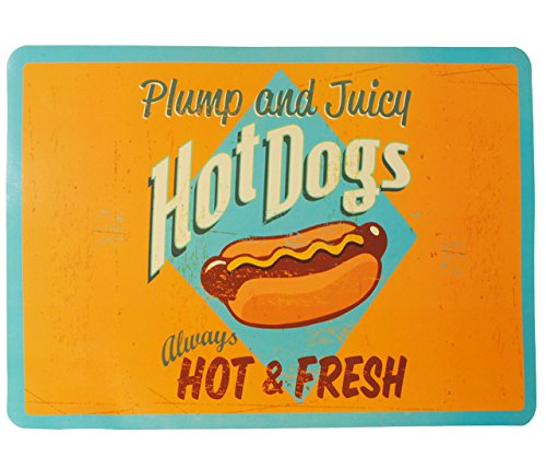 1 Stück Unterlage - Hot Dogs/Hot & Fresh - 43 cm * 29 cm - abwischbar - Tischunterlage/Platzset & Tischset - Knetunterlage/Eßunterlage - Platzdeck.. von alles-meine.de GmbH