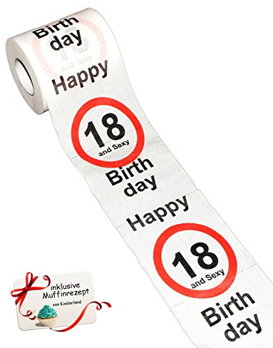 10 Rollen Toilettenpapier - " 18. Geburtstag/achtzehn und Sexy - Happy Birthday " - 28 m - Verkehrsschild - WC Klopapier Klopapier - lustig Klorolle große.. von alles-meine.de GmbH