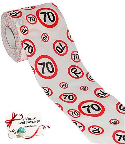 10 Rollen Toilettenpapier - " 70. Geburtstag/siebzig Jahre - Happy Birthday " - 28 m - Verkehrsschild - WC Klopapier Klopapier - Senior/Bestager - lusti.. von alles-meine.de GmbH