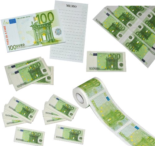 10 Stk. Servietten 100 Euro € - Note Geldschein Banknoten zum sparen - Geburtstag Serviette Kindergeburtstag Papier lustige Party von alles-meine.de GmbH