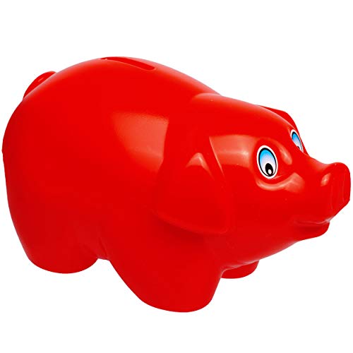 2 Stück große XL - Spardosen - Schwein - rot - 19 cm groß - stabile Sparbüchsen aus Kunststoff/Plastik - Sparschwein - Glücksbringer - für Kinder & Erwach.. von alles-meine.de GmbH