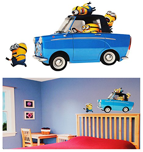 2 Stück: XL Wandsticker - " Minion - Ich einfach unverbesserlich/im Auto " - selbstklebend + wiederverwendbar - Aufkleber für Kinderzimmer - Wandtattoo/St.. von alles-meine.de GmbH