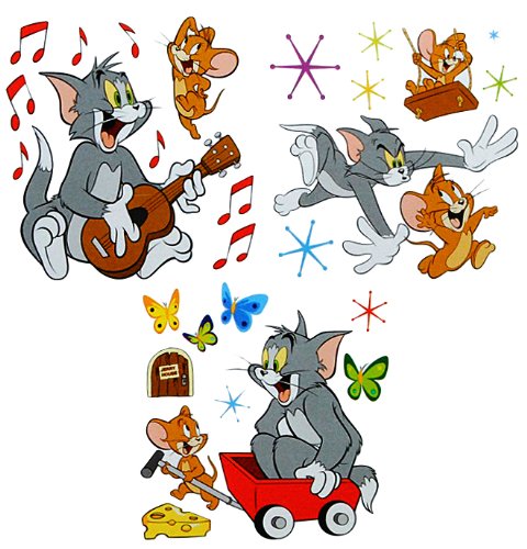 27 tlg. Set XL Wandsticker Tom und Jerry - Wandtattoo Maus Katze Comic Käse Aufkleber Wandaufkleber - selbstklebend für Wohnzimmer und Kinderzimmer Deko Stick von alles-meine.de GmbH