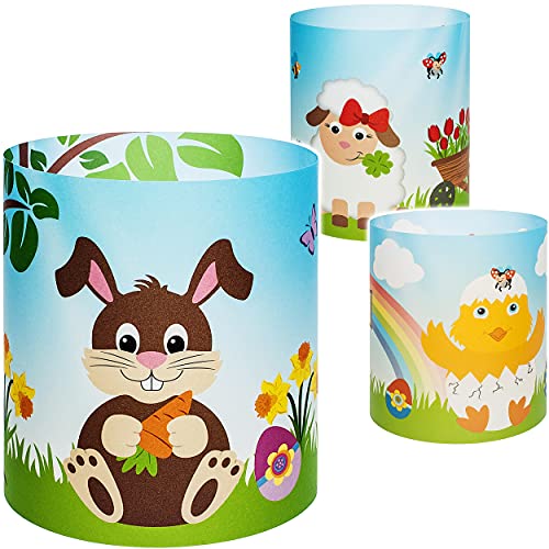 5 Stück - kleine Tischlichter Motiv frei wählbar Osterhase & Ostereier - Ostern 10 cm - Licht - für Teelichter/Batterie LED Lichter & Kerzen - Windlic.. von alles-meine.de GmbH