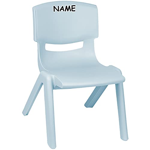 alles-meine.de GmbH Kinderstuhl/Stuhl Farbe wählbar blau/eisblau - Pastell - inkl. Name - Plastik - bis 100 kg belastbar/kippsicher - für INNEN & AUßEN - 0-99 Jahre -.. von alles-meine.de GmbH