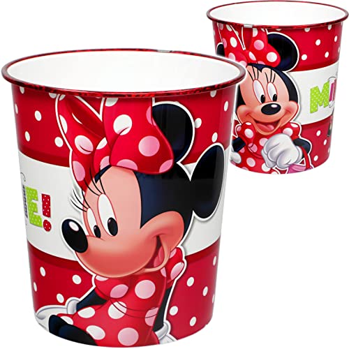 Papierkorb/Behälter Disney - Minnie Mouse aus Kunststoff - wasserdicht - Ø 21 cm - Spielzeugkorb/Popcornschüssel/großer Mülleimer Eimer - auch als B.. von alles-meine.de GmbH