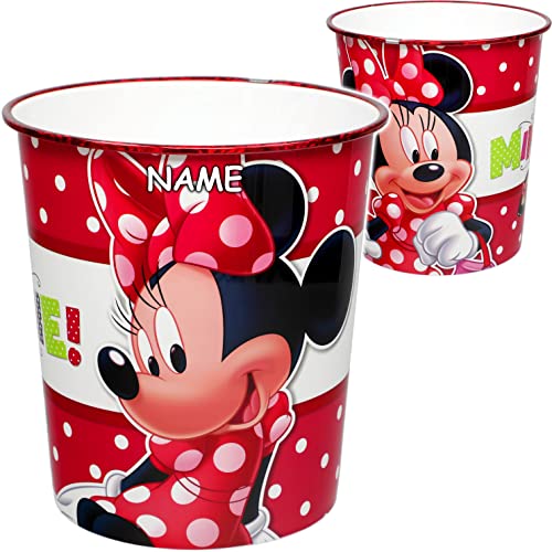 Papierkorb/Behälter Disney - Minnie Mouse inkl. Name - aus Kunststoff - wasserdicht - Ø 21 cm - Spielzeugkorb/Popcornschüssel/großer Mülleimer Eimer.. von alles-meine.de GmbH