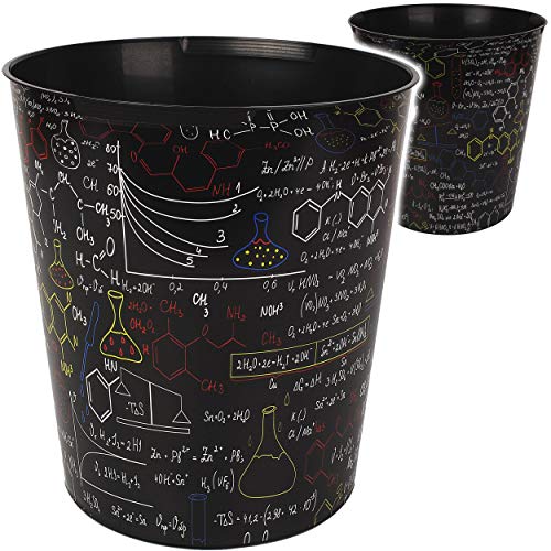 Papierkorb/Behälter - Schule & Universität - Formeln - Chemie Elemente - 10 Liter - wasserdicht - aus Kunststoff - Ø 28 cm - großer Mülleimer/Eimer - Abfa.. von Seuenelf